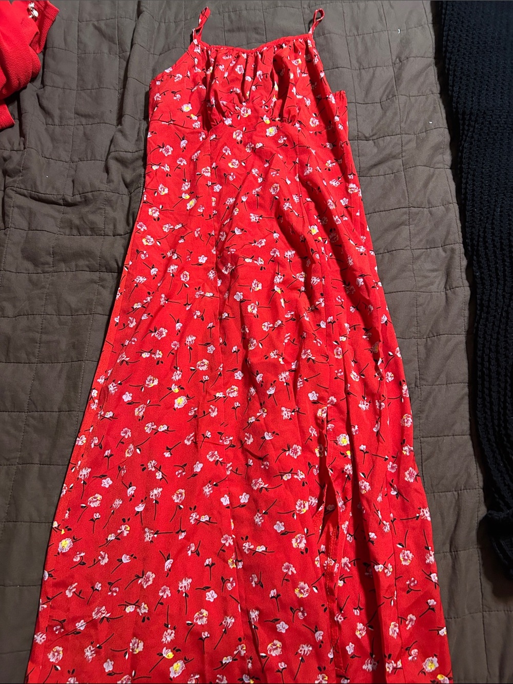 Red Floral Maxi Dress
